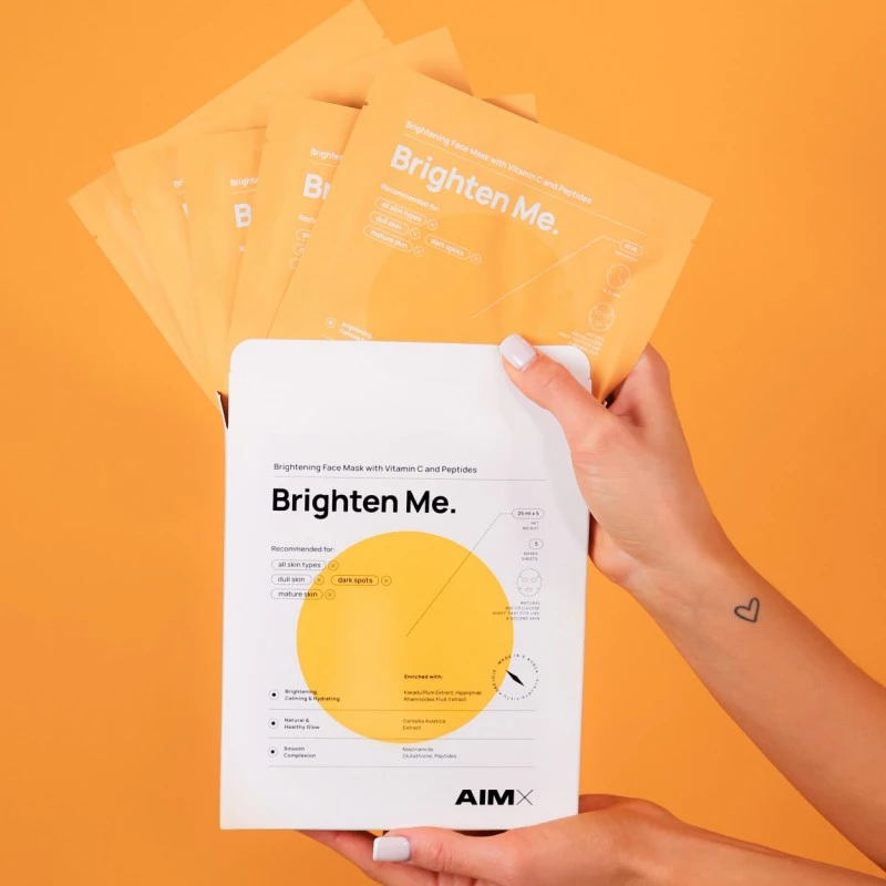 AIMX Greito poveikio skaistinanti veido kaukė su vitaminu C „Brighten Me“, 1vnt AIMX Greito poveikio skaistinanti veido kaukė su vitaminu C „Brighten Me“, 1vnt