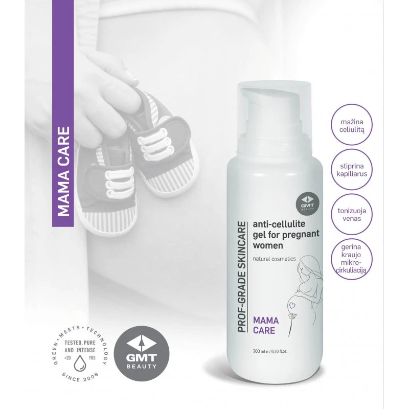 GMT BEAUTY Anticeliulitinis gelis nėščiosioms moterims, 200ml GMT BEAUTY Anticeliulitinis gelis nėščiosioms moterims, 200ml