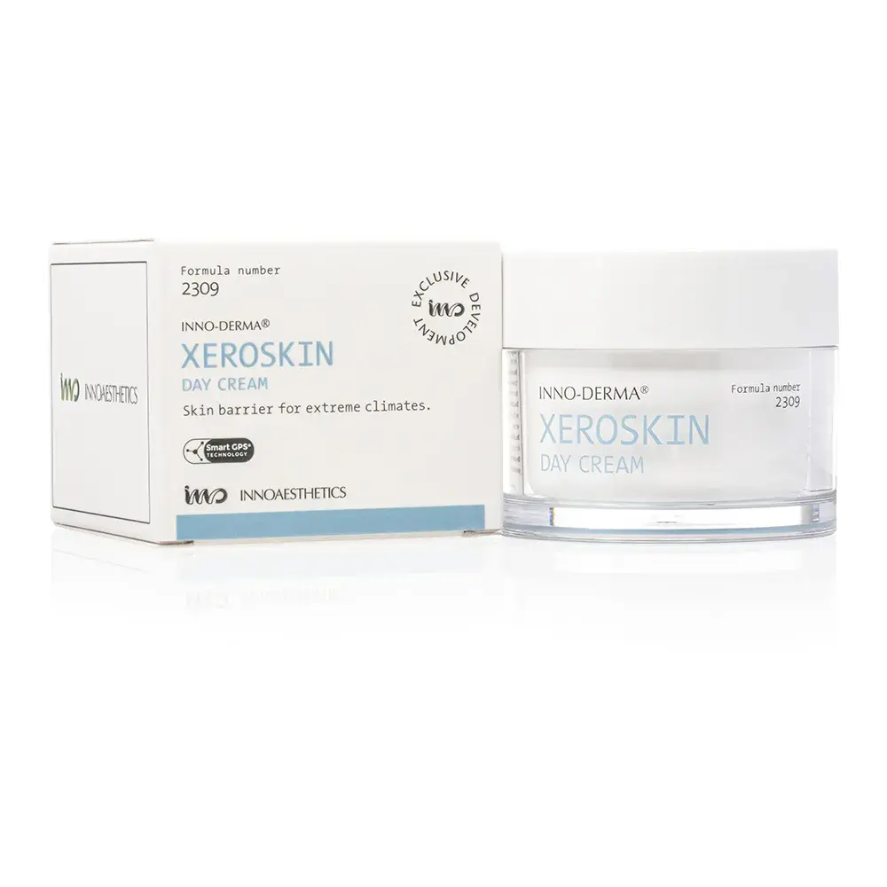 INNO-DERMA® XEROSKIN DAY CREAM MAITINAMASIS VEIDO KREMAS EKSTREMALIOMS ORO SĄLYGOMS Išsausėjusiai ir jautriai odai, 50g