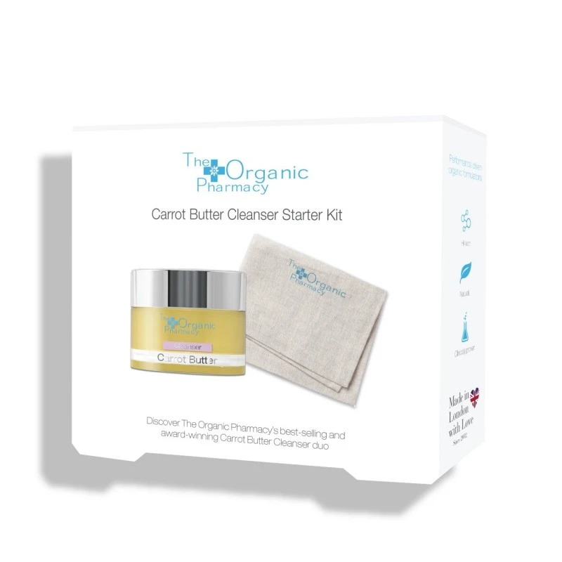 THE ORGANIC PHARMACY Kelioninis morkų sviesto valiklio rinkinys „Carrot Butter Cleanser Starter Kit“ THE ORGANIC PHARMACY Kelioninis morkų sviesto valiklio rinkinys „Carrot Butter Cleanser Starter Kit“