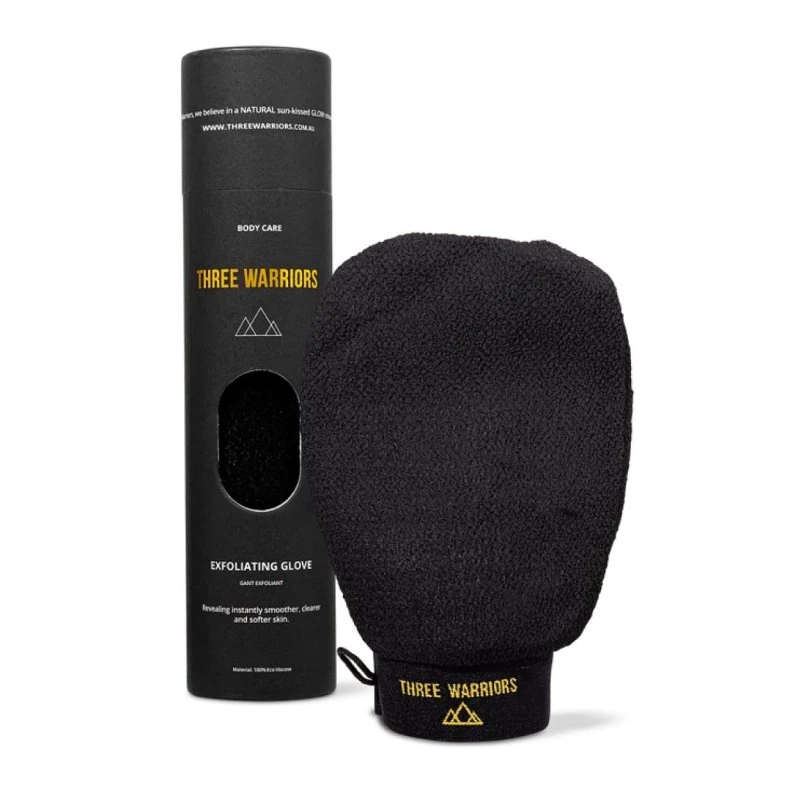 THREE WARRIORS Šveičiamoji kūno pirštinė „Exfoliating Glove”, 1vnt THREE WARRIORS Šveičiamoji kūno pirštinė „Exfoliating Glove”, 1vnt