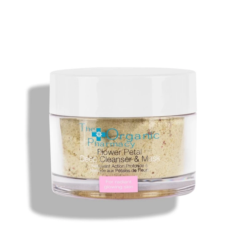 THE ORGANIC PHARMACY Valomoji ir šveičiamoji veido kaukė „Flower Petal Deep Cleanser & Mask“, 60g THE ORGANIC PHARMACY Valomoji ir šveičiamoji veido kaukė „Flower Petal Deep Cleanser & Mask“, 60g