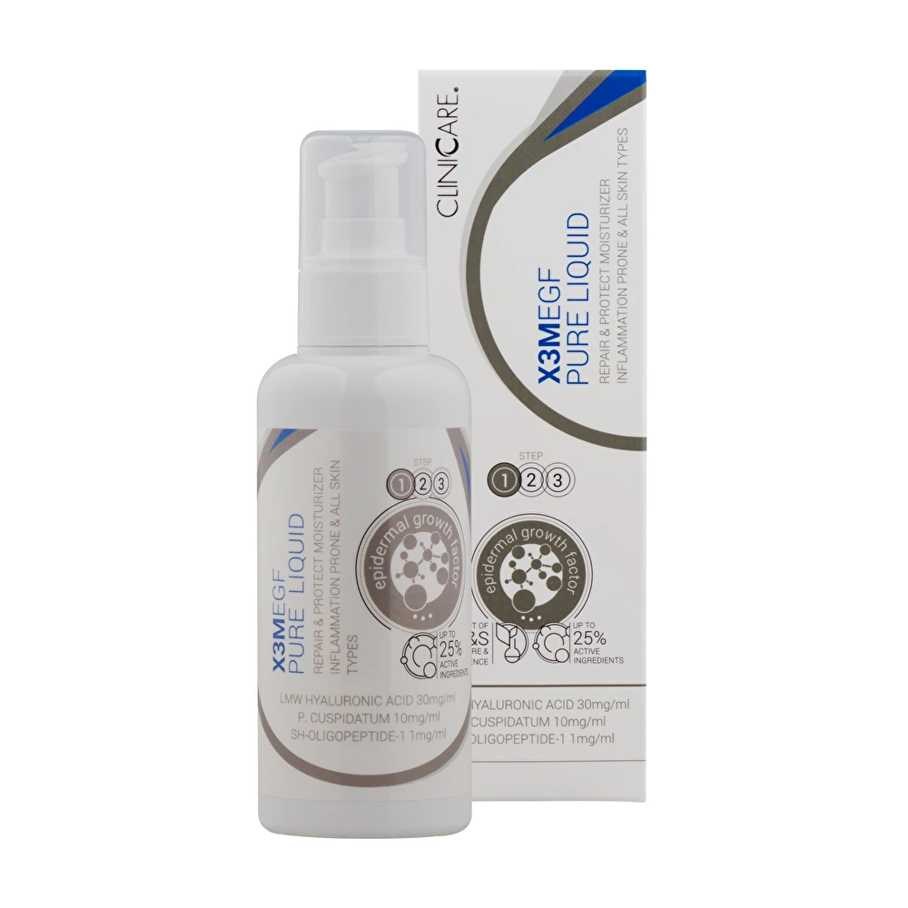 CLINICARE X3M EGF Priešuždegiminio poveikio drėkinamasis losjonas, 100ml CLINICARE X3M EGF Priešuždegiminio poveikio drėkinamasis losjonas, 100ml