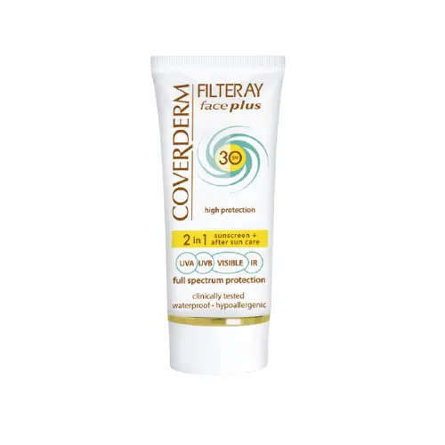 COVERDERM Apsauginis veido kremas su spalva riebiai, aknės pažeistai odai SPF30 Light Beige, 50ml