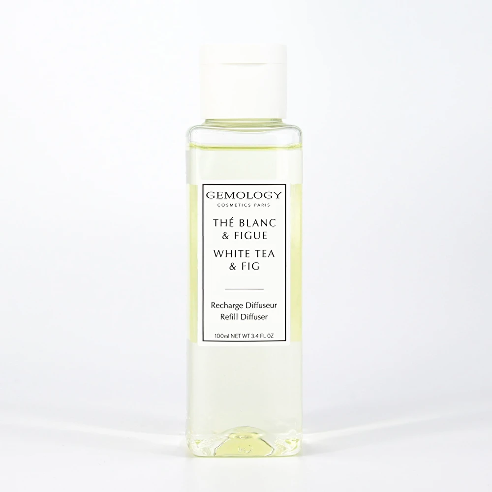 GEMOLOGY Baltos arbatos ir figų namų kvapo papildymas, 100ml GEMOLOGY Baltos arbatos ir figų namų kvapo papildymas, 100ml