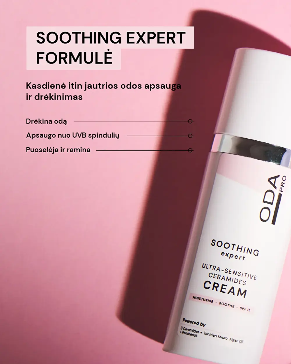 ODA PRO Kremas su keramidais jautriai odai ODA PRO Kremas su keramidais jautriai odai