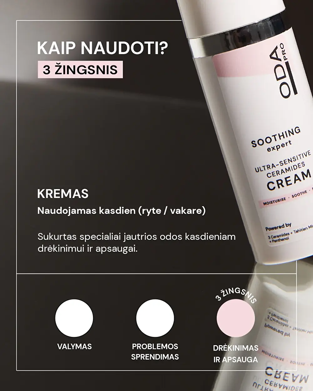 ODA PRO Kremas su keramidais jautriai odai ODA PRO Kremas su keramidais jautriai odai