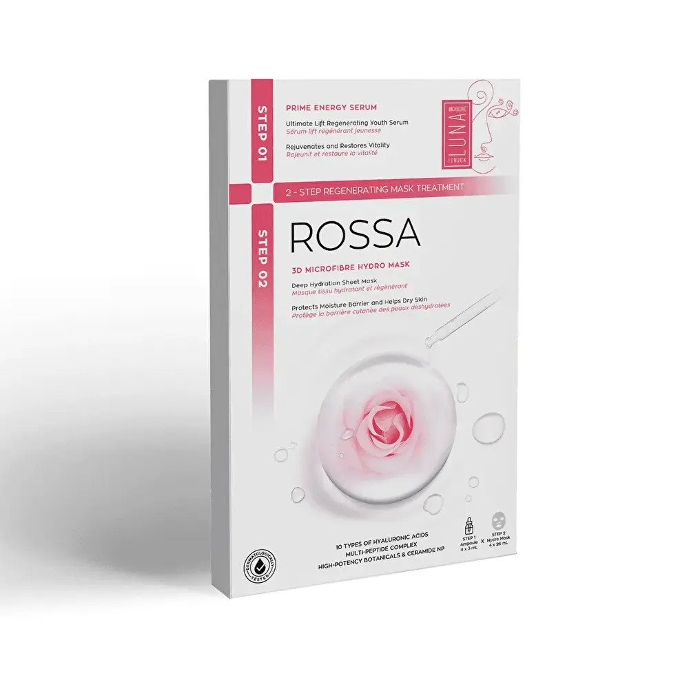 LUNA MICROCARE ROSSA Stangrinančio jaunystės serumo ir drėkinančios kaukės rinkinys