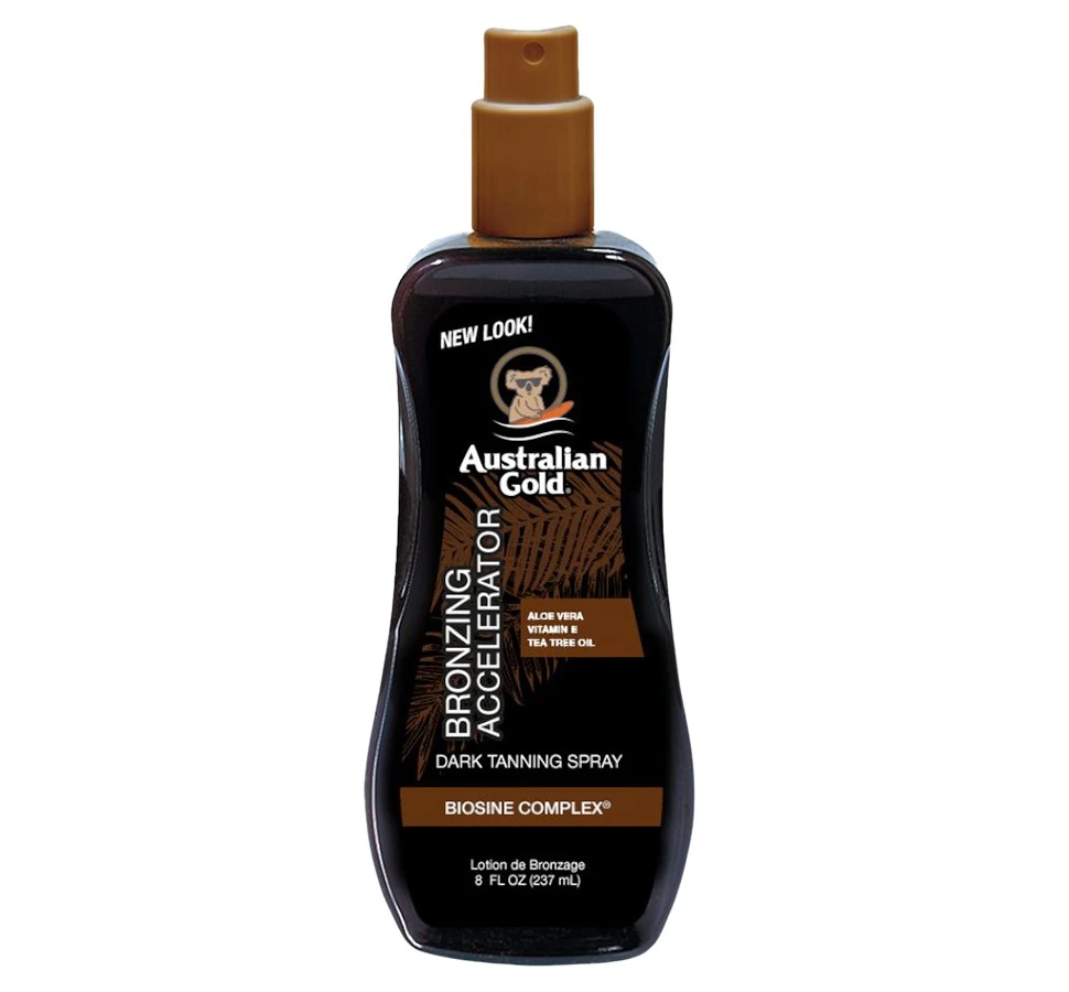 Australian Gold Tanning Accelerator Spray Gel įdegį skatinantis pienelis su bronzantais, 237ml