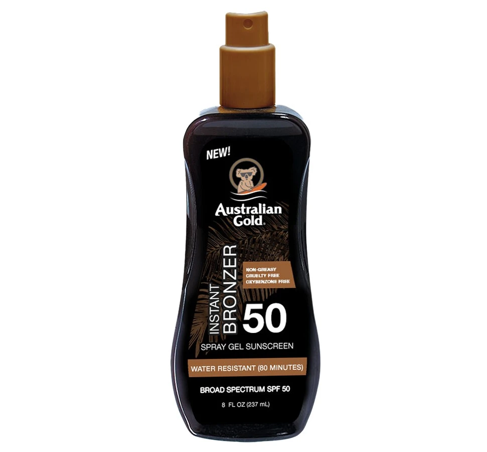 Australian Gold SPF 50 apsaugos nuo saulės pienelis su bronzantais, 237ml