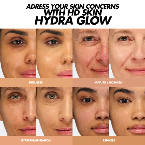 Make Up For Ever HD Skin Hydra Glow Foundation Skystas makiažo pagrindas Make Up For Ever HD Skin Hydra Glow Foundation Skystas makiažo pagrindas