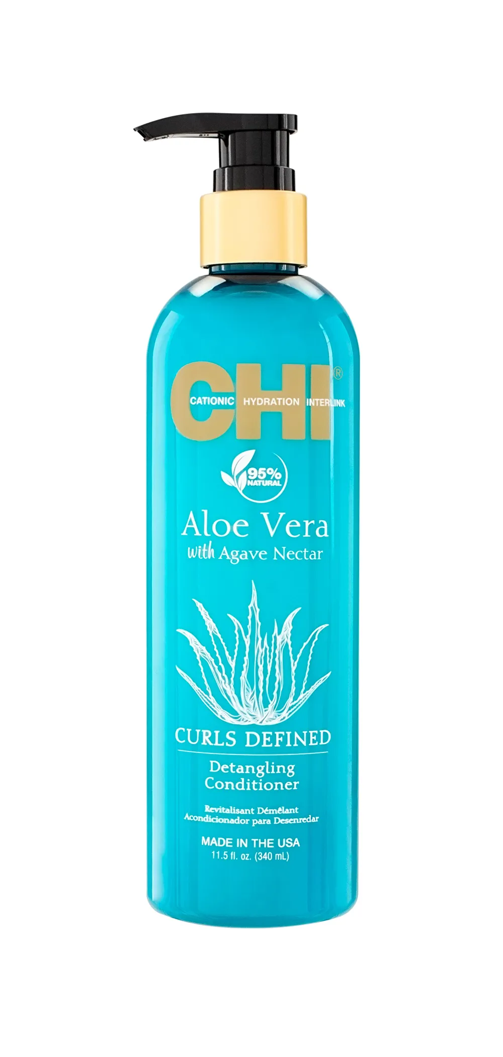 CHI ALOE VERA Išryškinantis garbanas kondicionierius su alavijais ir agavų sultimis, 340ml CHI ALOE VERA Išryškinantis garbanas kondicionierius su alavijais ir agavų sultimis, 340ml