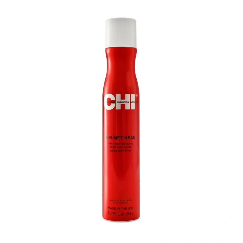CHI HELMET HEAD SPRAY Stiprios fiksacijos plaukų lakas, 284g CHI HELMET HEAD SPRAY Stiprios fiksacijos plaukų lakas, 284g