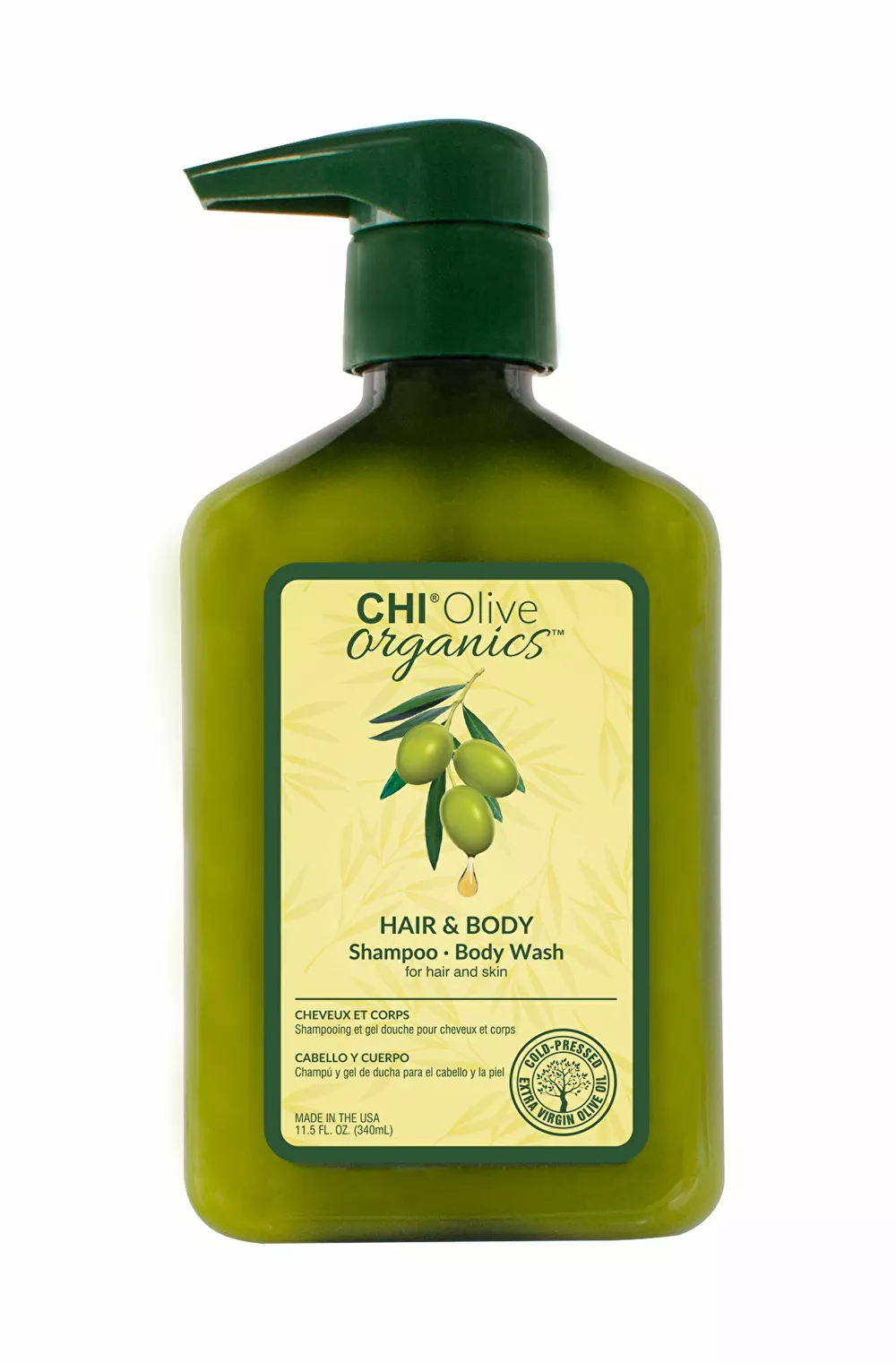 CHI Olive Organics šampūnas ir kūno prausiklis, 340 ml