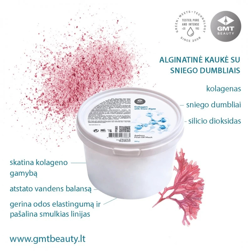 GMT BEAUTY alginatinė kaukė su sniego dumbliais GMT BEAUTY alginatinė kaukė su sniego dumbliais