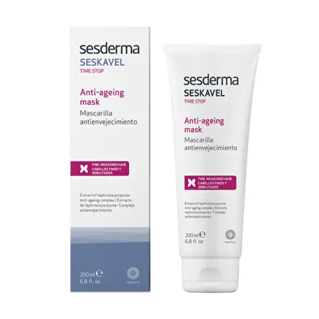 SESDERMA SESKAVEL TIME STOP Senėjimo požymius mažinanti plaukų kaukė, 200 ml