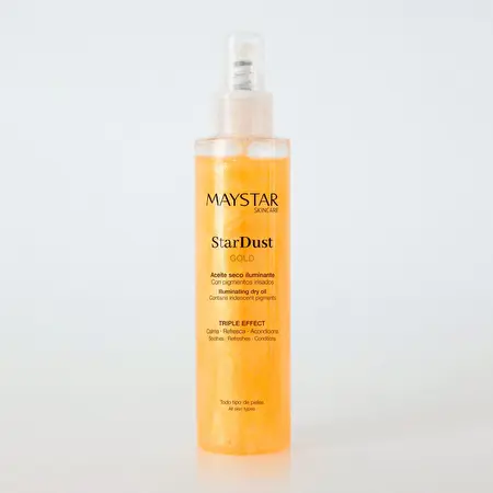 MAYSTAR STARDUST Spindintis sausas aliejus kūnui „AUKSAS“, 200ml
