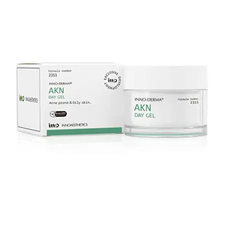 INNO-DERMA® AKN DAY GEL Balansuojamasis dieninis gelis, riebiai ir į aknę linkusiai odai, 50g