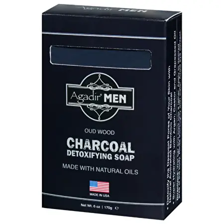 AGADIR Valomasis muilas vyrams Men Oud Wood Charcoal Detoxifying Soap, 85g