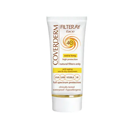 COVERDERM Apsauginis veido kremas su spalva SPF40 Light Beige, 50 ml