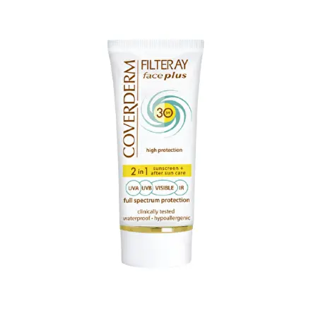 COVERDERM Apsauginis veido kremas su spalva riebiai, aknės pažeistai odai SPF30 Light Beige, 50 ml