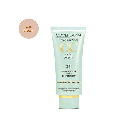 COVERDERM Koreguojamasis kremas veidui Soft Brown, 40 ml