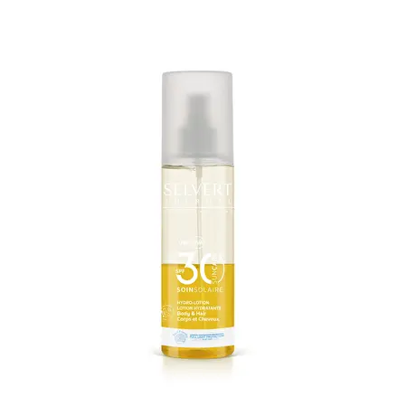 SELVERT THERMAL Dvifazė drėkinamoji apsauginė dulksna kūnui ir plaukams SPF30, 200ml