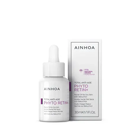 AINHOA PHYTON RETIN+ Veido aliejus sausai odai su bakučioliu, 30 ml