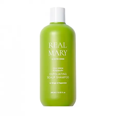 Rated Green REAL MARY Galvos odą valantis šampūnas „Cold Brew Rosemary Exfoliating Scalp Shampoo“, 400 ml	