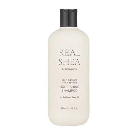 Rated Green REAL SHEA Maitinamasis šampūnas „Cold Pressed Shea Butter Nourishing Shampoo“, 400 ml