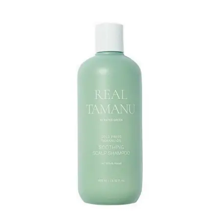 Rated Green REAL TAMANU Raminantis plaukų šampūnas “Cold Press Tamanu Oil Soothing Scalp Shampoo”, 400 ml