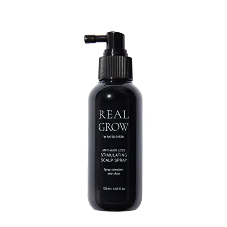 Rated Green REAL GROW Stimuliuojantis purškiklis galvos odai “Anti-Hair Loss Stimulating Scalp Spray”, 120 ml