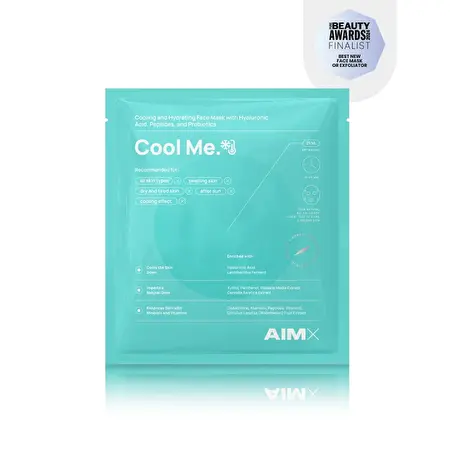 AIMX Greito poveikio intensyviai regeneruojanti ir drėkinanti lakštinė veido kaukė su raminančiu bei vėsinančiu poveikiu "Cool Me", 1 vnt