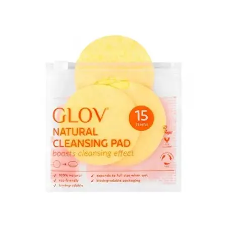 Glov Natural Cleansing Pads daugkartiniai makiažo valymo diskeliai, 15 vnt.