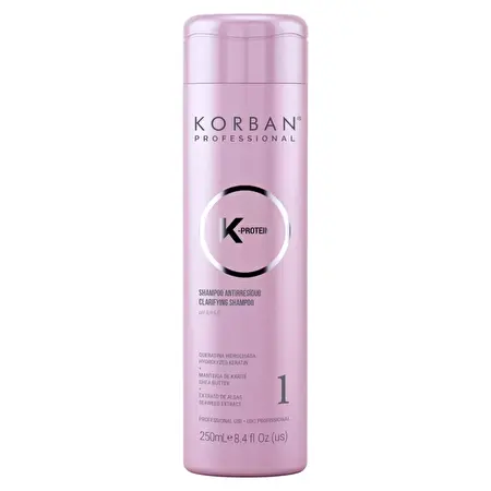 Korban K-Protein Clarifying Shampoo -1 valomasis plaukų šampūnas, 250 ml