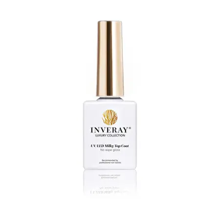 Inveray UV/LED Milky White Top Coat No Wipe, 10ml