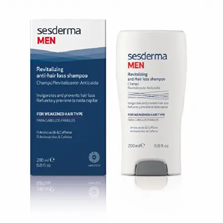 SESDERMA MEN gaivinamasis šampūnas nuo plaukų slinkimo, 200 ml