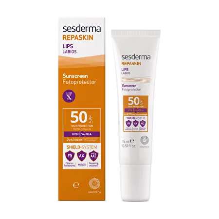 SESDERMA REPASKIN LIPS apsauginė priemonė lūpoms SPF50, 15 ml
