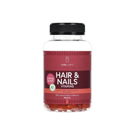 VitaYummy Hair&Nails Gummies – Persikų skonio guminukai su biotinu plaukams ir nagams