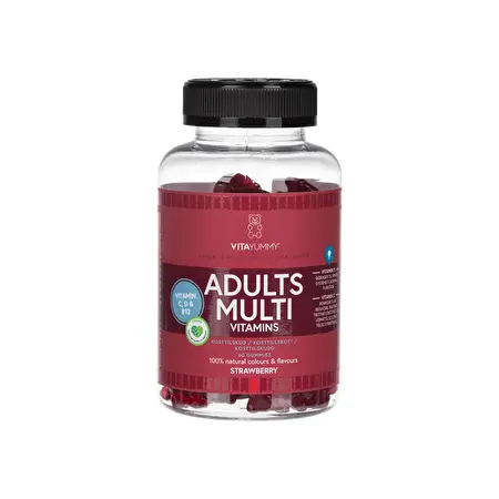 VitaYummy Adults Multi Gummies – Braškių skonio multivitaminai